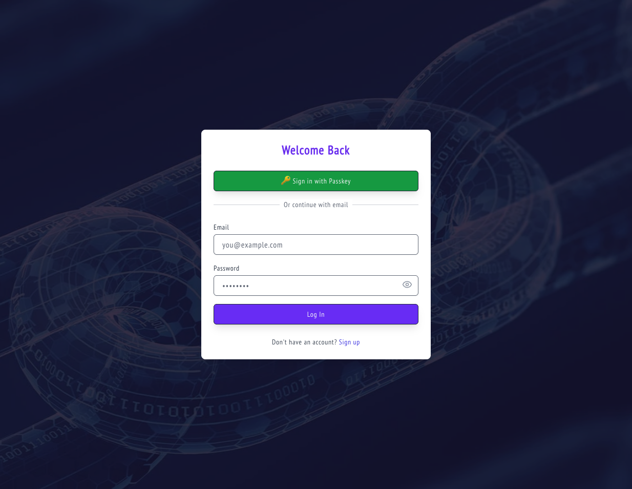 Sign up for an account